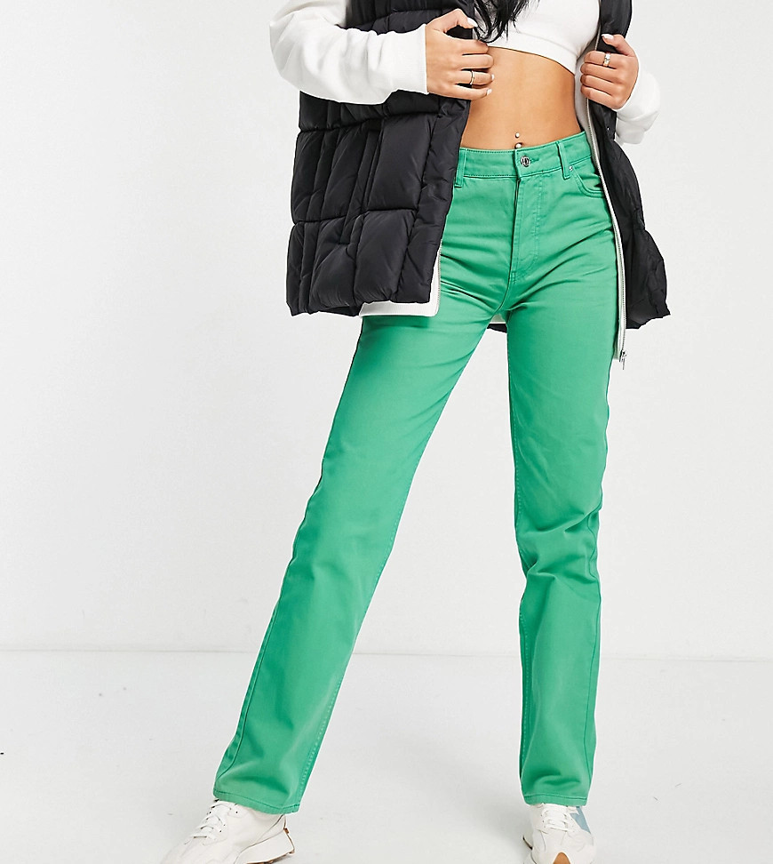 ASOS DESIGN Tall 90s straight leg trouser in pop green | ASOS (Global)