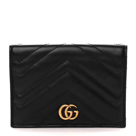 Calfskin Matelasse GG Marmont Passport Case Black | FASHIONPHILE (US)