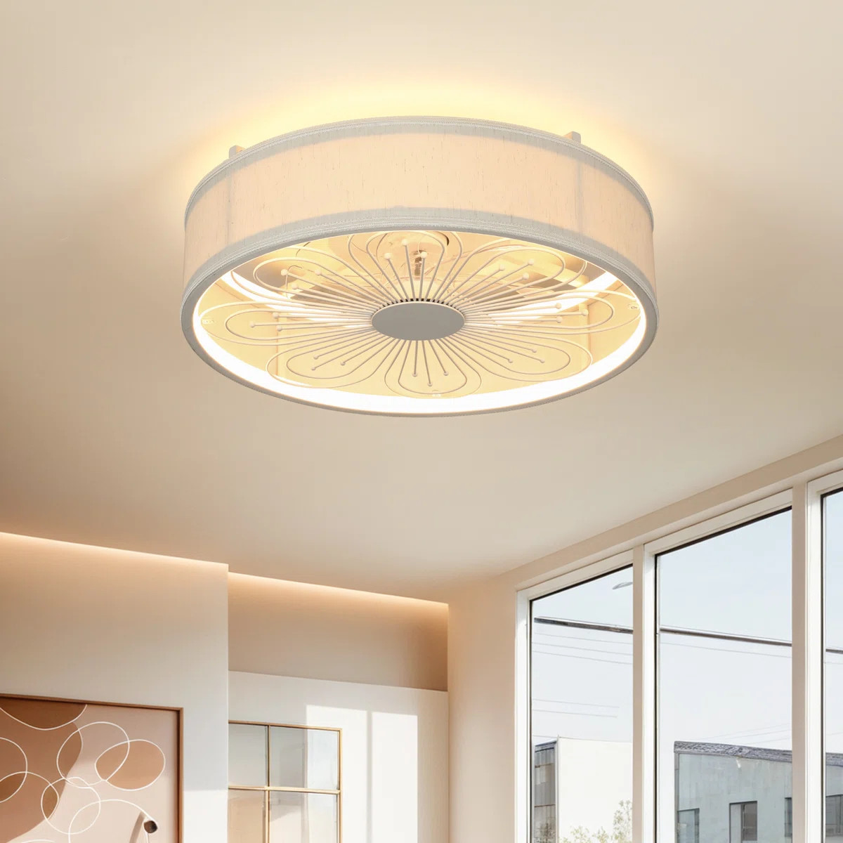 Arachne 19.6'' Farmhouse Dimmable Ceiling Fan with Lights and Remote 3 Color Temperatures 6-Speed... | Wayfair North America