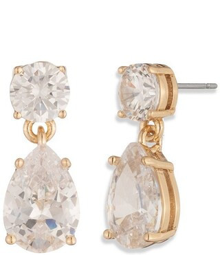 Givenchy Gold Tone Crystal CZ Pear Double Drop Earrings | Dillard's | Dillard's