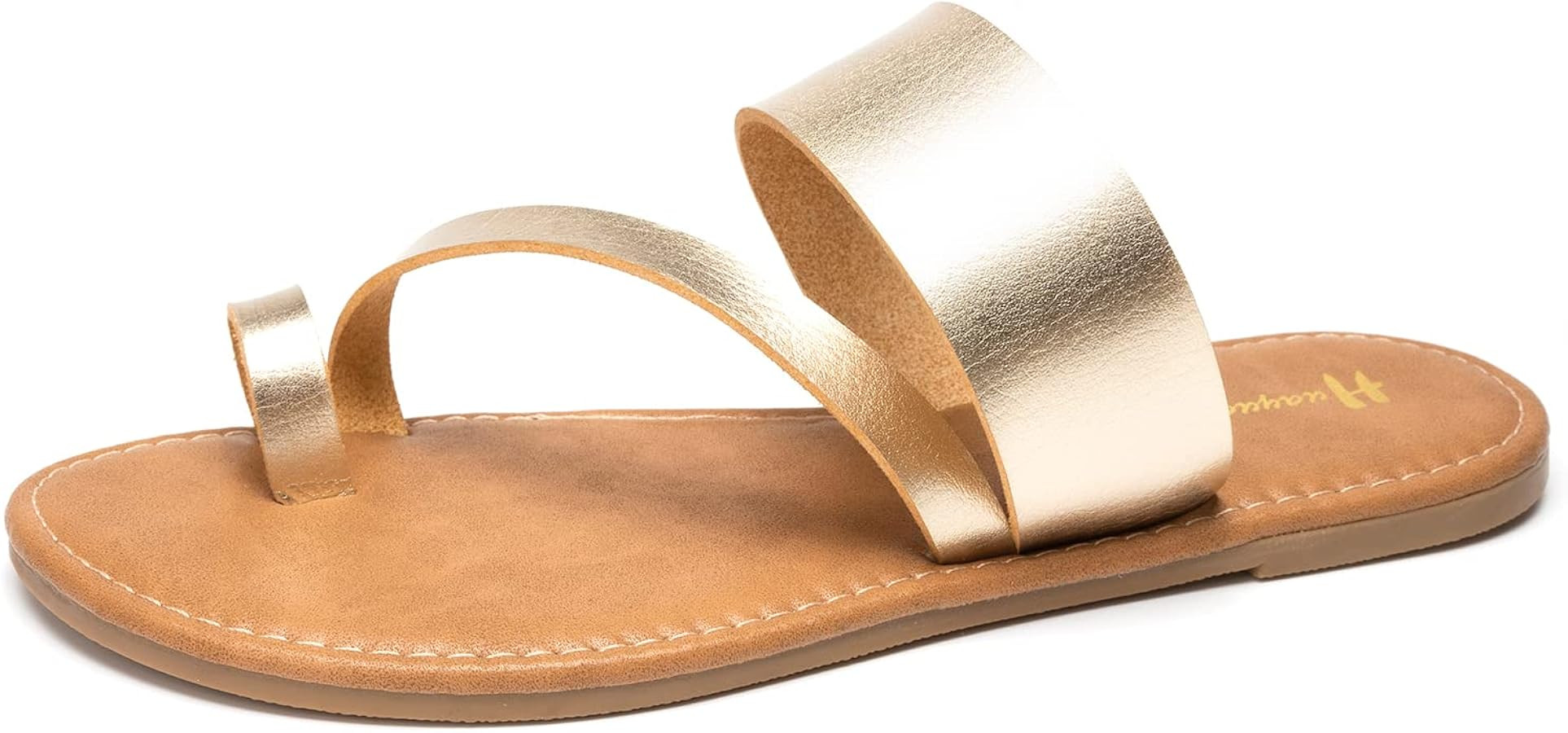 Huayuanwell Women's Slide Sandals Slip On Flat Sandals Flip Flop Thong Sandals Casual Summer Sand... | Amazon (US)