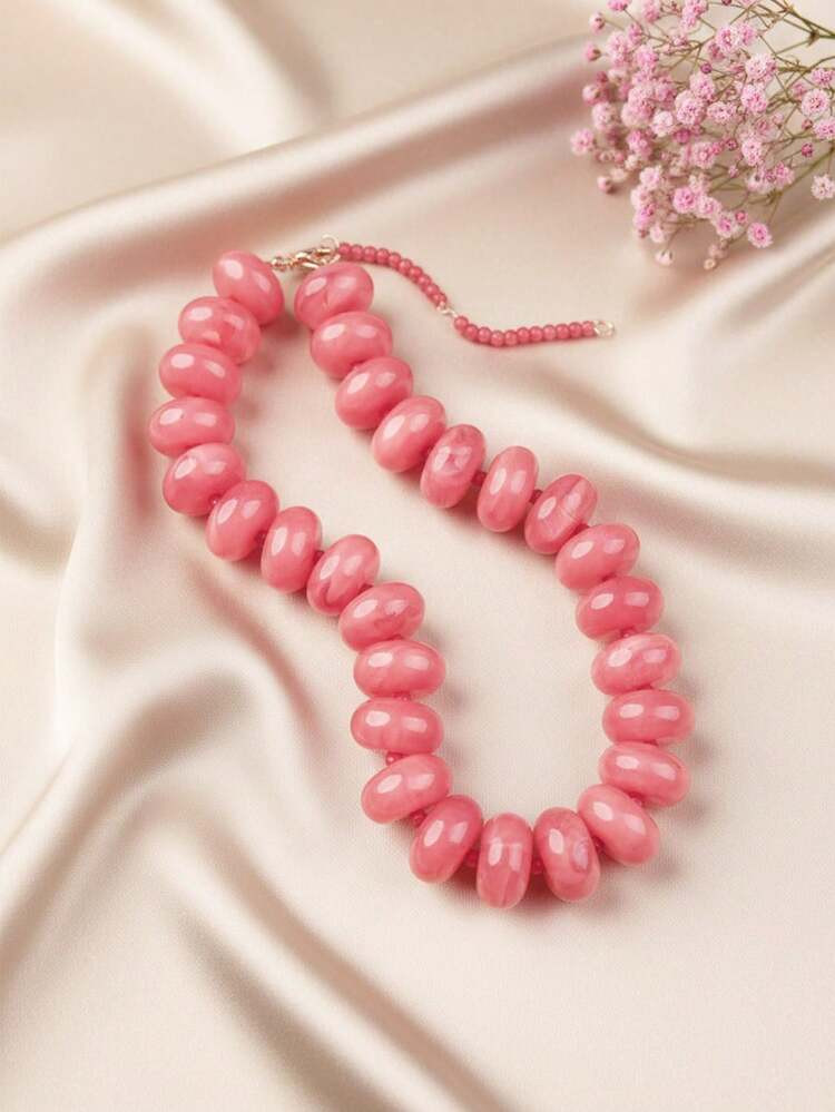 1pc Bohemian Fashion Casual Dopamine Beaded Necklace, Suitable For Daily, Vacation, Travel, Casual Wear, Fashionable Jewelry Gift For Family And Friends | SHEIN