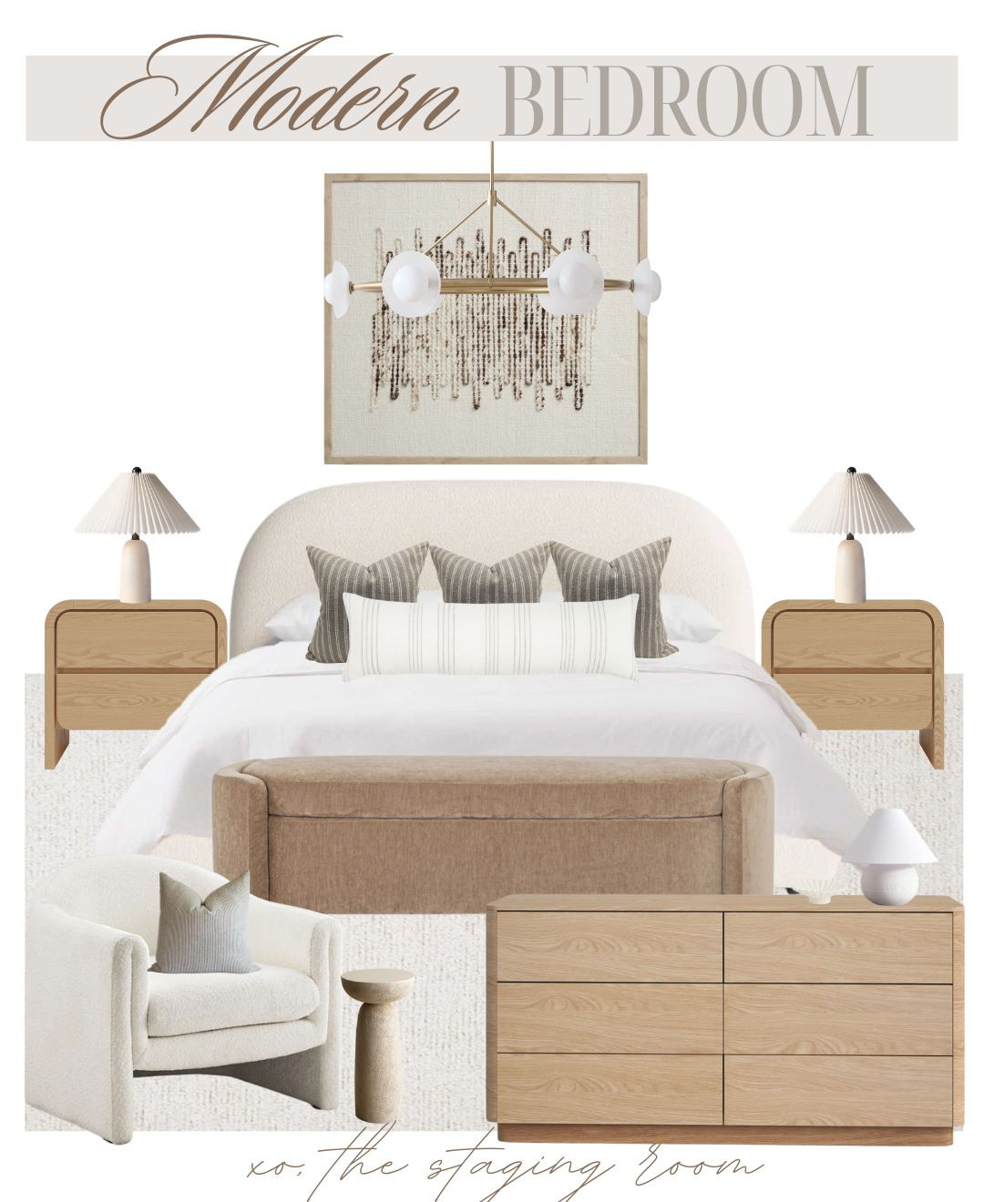Classic, modern, contemporary bedroom with tons of storage.

___

Nightstands, bedroom storage, bedroom dresser, storage bench, accent chair, boucle chair, side table, drink table, pillows, cushion, pillow covers, wall art, chandelier, low bed, upholstered bed, queen bed, king bed, white bed, ivory rug, neutral bedroom.  

 

#LTKsale #LTKcasa