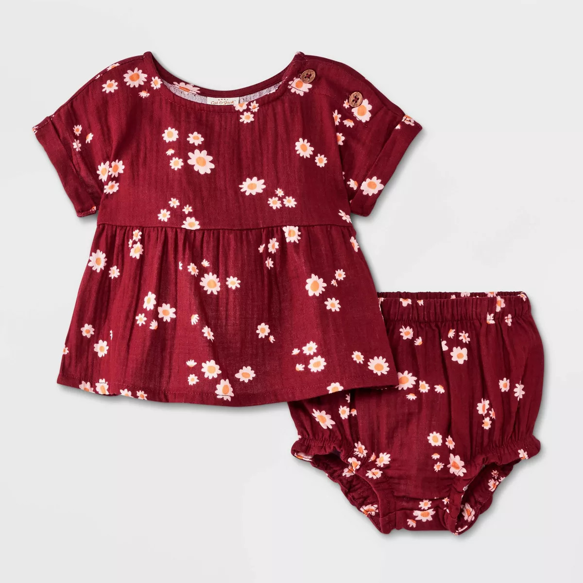 Baby Girls' Gauze Floral Romper - Cat & Jack™ | Target
