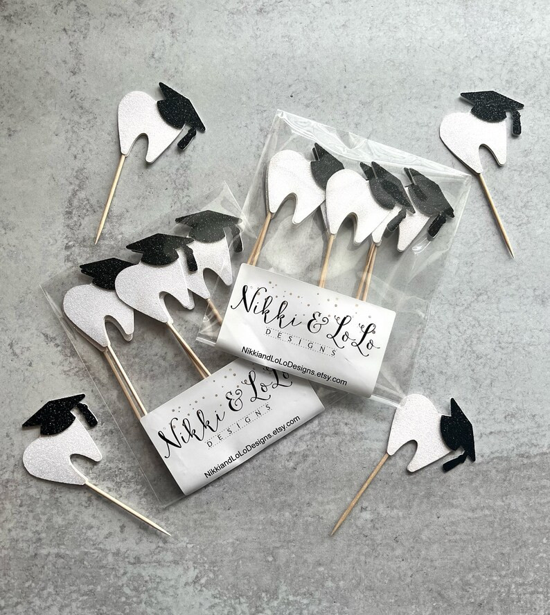 Dentist Cupcake Toppers, Tooth Cupcake Toppers, Dental Hygienist Graduation Decor, Dentistry Topp... | Etsy (US)