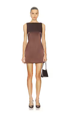 Camila Coelho Maly Mini Dress in Chocolate Brown from Revolve.com | Revolve Clothing (Global)