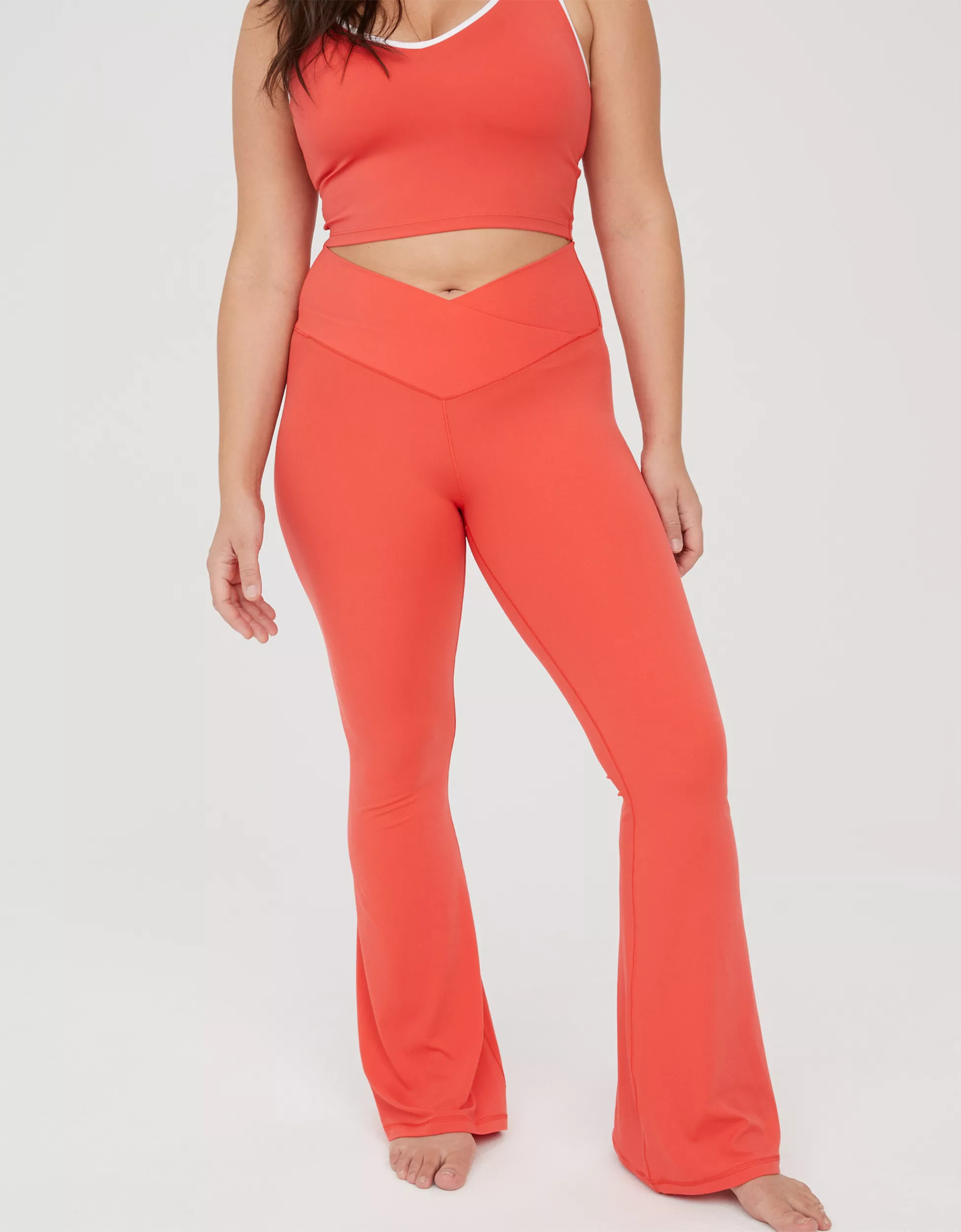 OFFLINE By Aerie Real Me High Waisted Crossover Flare Legging | Aerie