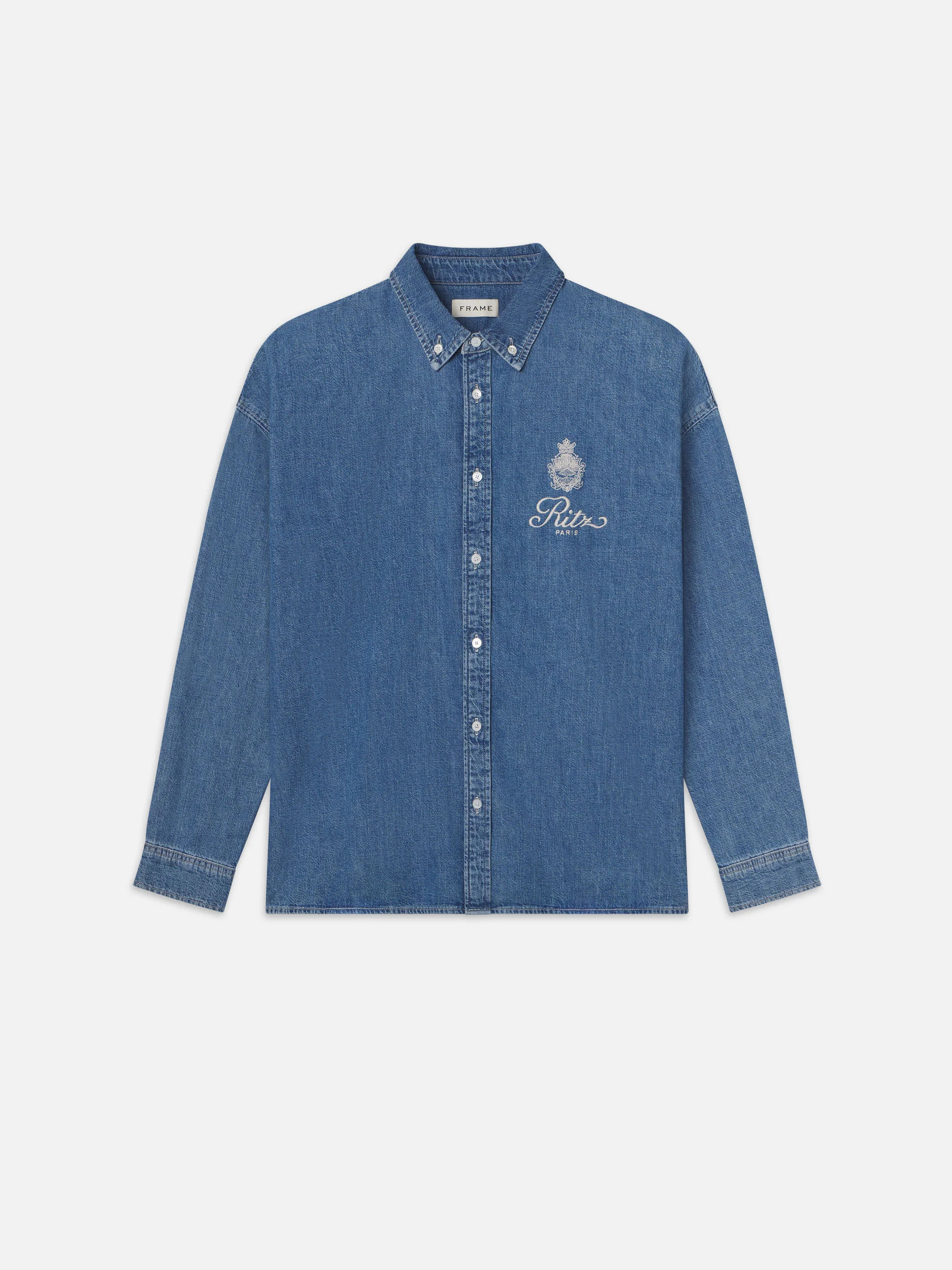 Ritz Embroidery Denim Shirt  in  District | Frame Denim