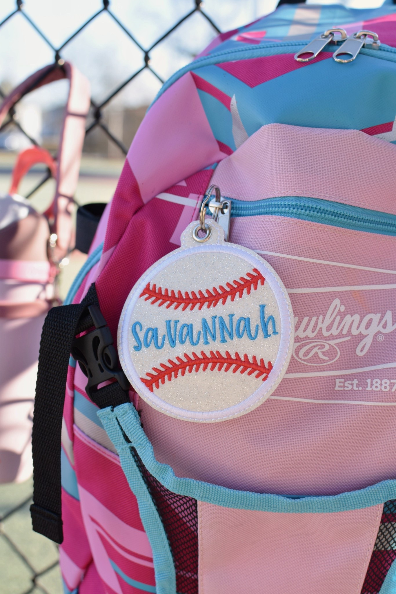 The cutest bag tag I’ve ever seen!! I love supporting small shops on Etsy. 

I customized this design by using “snow glitter” vinyl, “turquoise” thread, & “Abigail” font. 🩵⚾️

#LTKActive #LTKKids #LTKmomlife