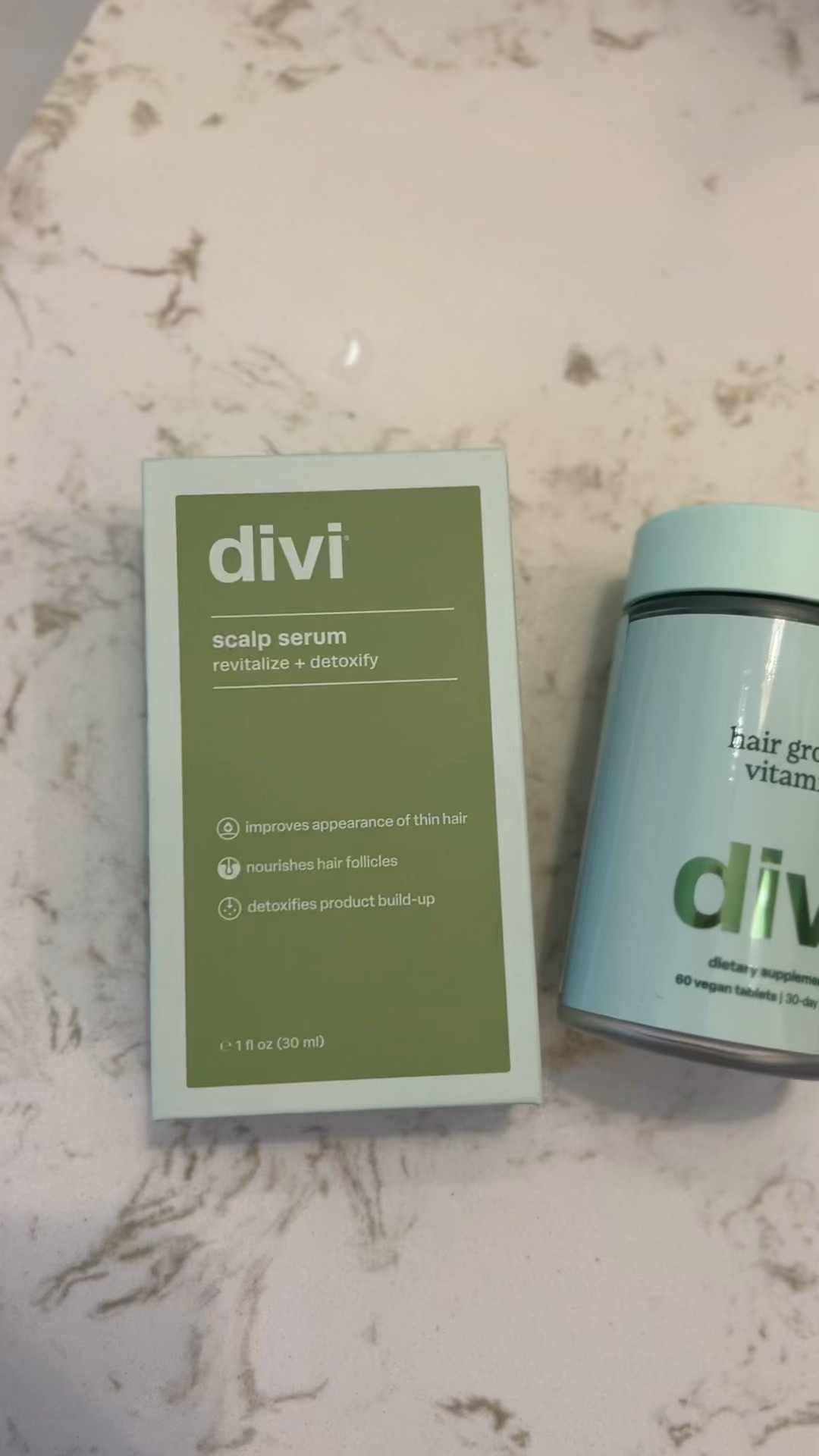 The best scalp serum and hair growth vitamins from @Divi Official! I use the serum at night before bed and take my vitamins every morning with breakfast. It’s perfect for my lupus and perimenopause thinning hair💚

#LTKselfcare #LTKOver40 #LTKBeauty