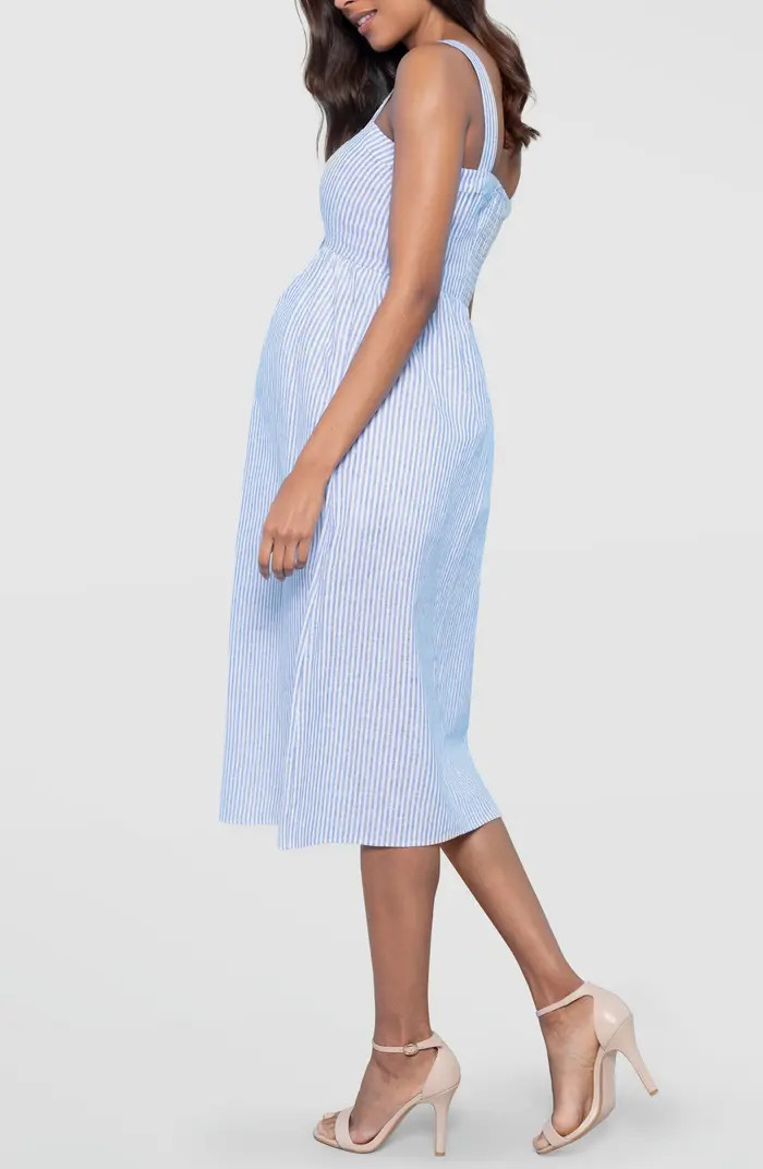 Seraphine Button Front Maternity/Nursing Midi Sundress | Nordstrom | Nordstrom