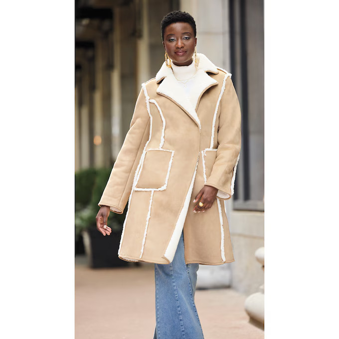 Riley Reversible Faux Fur Shearling Coat | Ashro