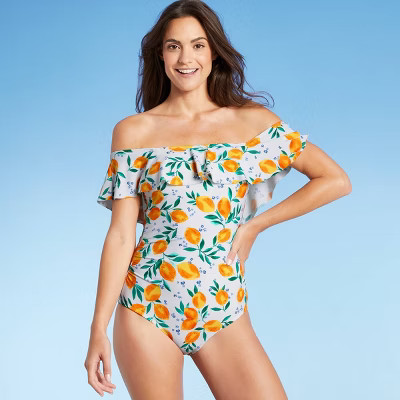 Women's Off the Shoulder Flounce High Coverage One Piece Swimsuit - Kona Sol™ | Target