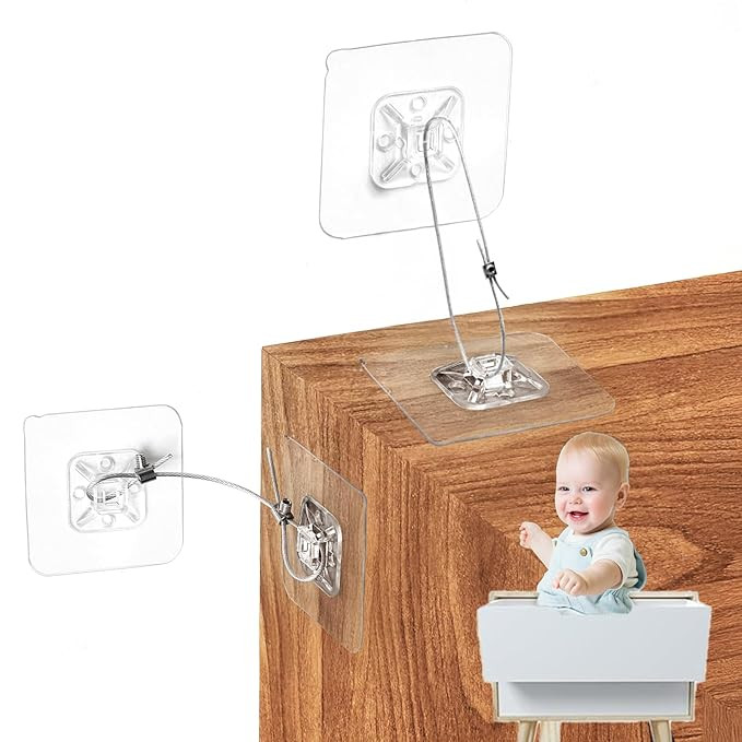 No Drill Metal Furniture Anchors (10 Packs) for Baby Proofing, 14" Adhesive Anti-Tip Furniture Wa... | Amazon (US)
