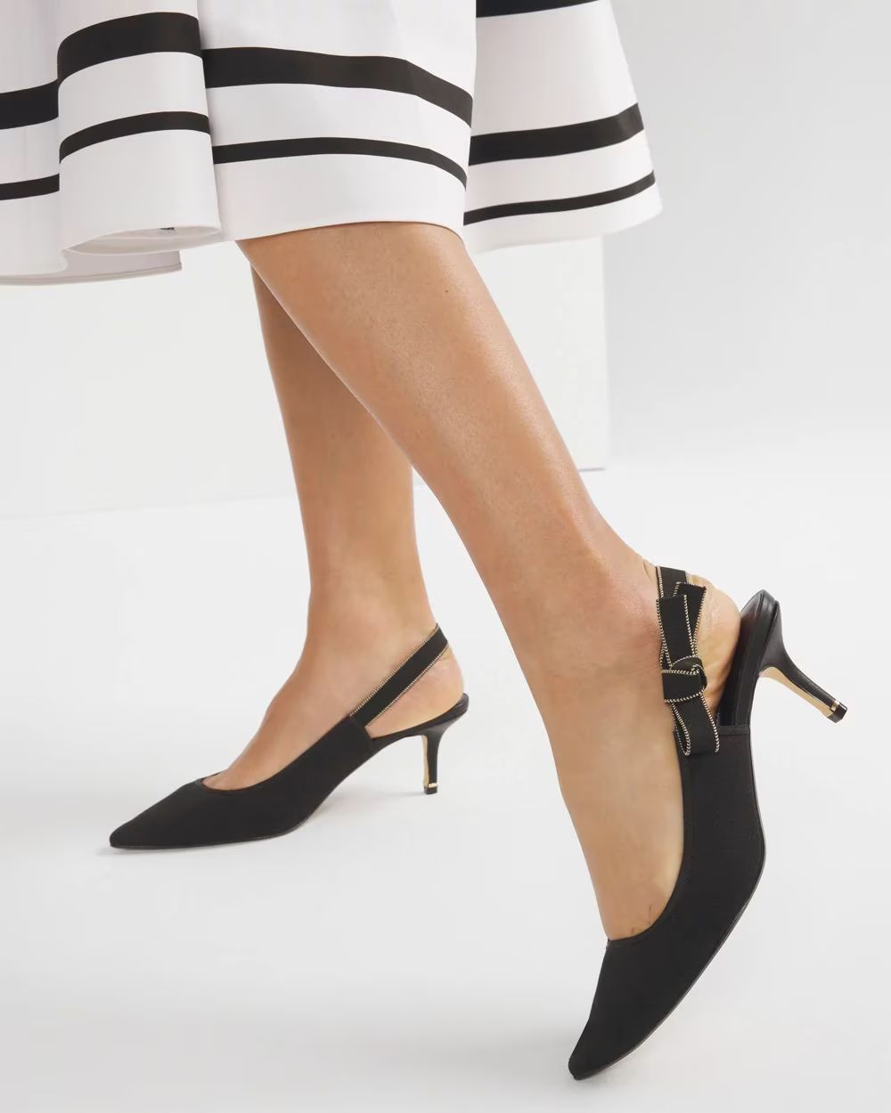 Black Bow Slingback Heels | White House Black Market