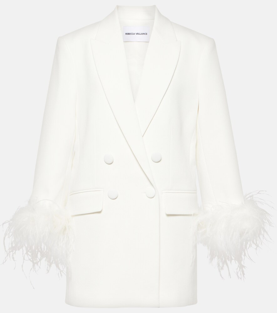 Rebecca Vallance Bridal Evelyn feather-trimmed blazer | Mytheresa (INTL)