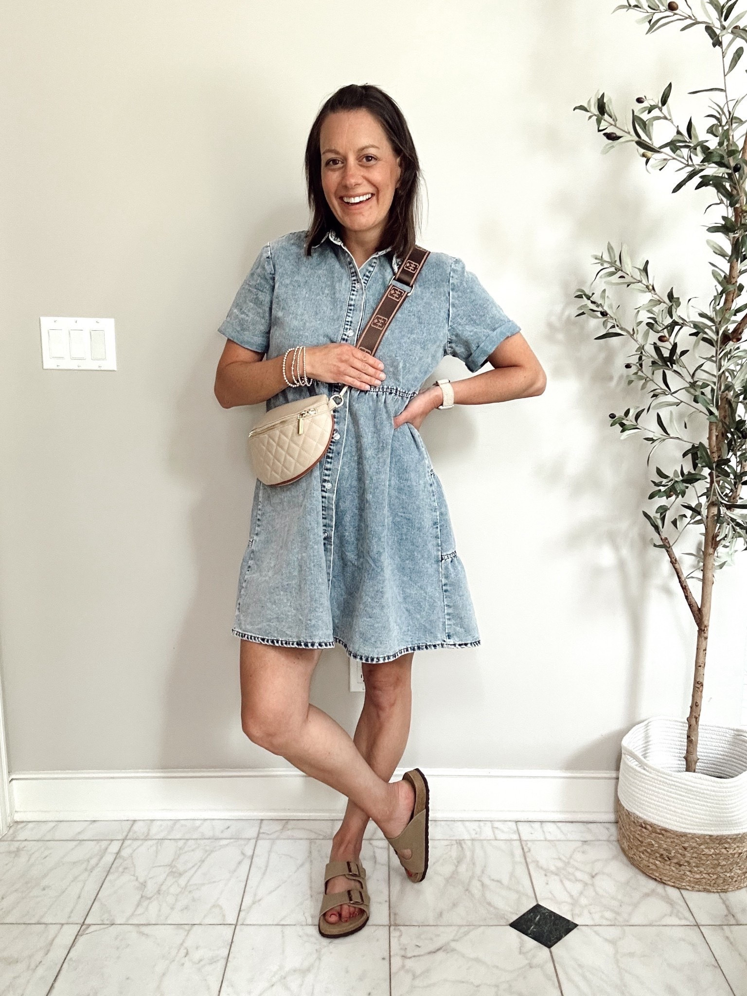 Fall outfit idea with this adorable Jean dress! Runs true to size! Would be so cute with a pair of boots!

#LTKootd #LTKOver40 #LTKSeasonal