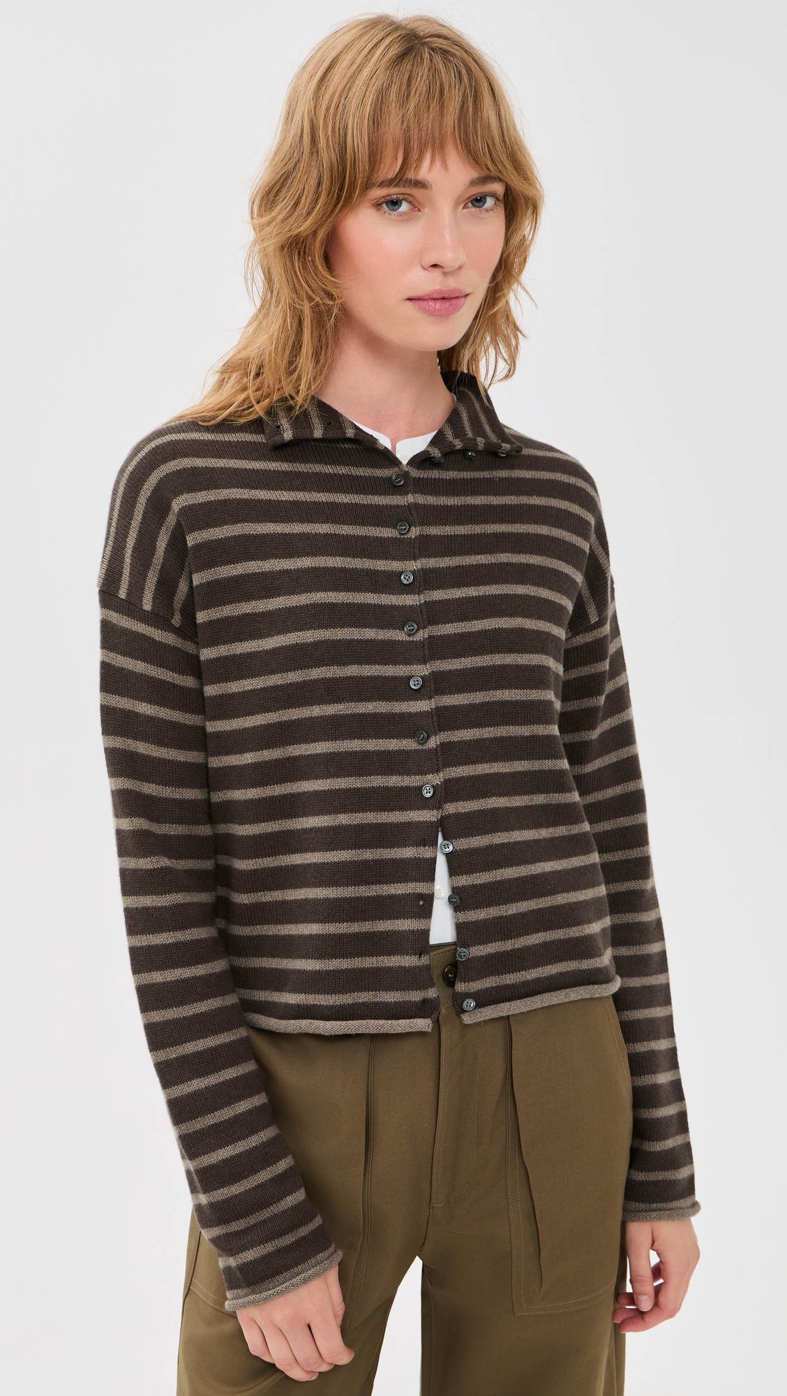 Alex Mill Taylor Cardigan Brazil Nut/Heather Taupe L | Shopbop
