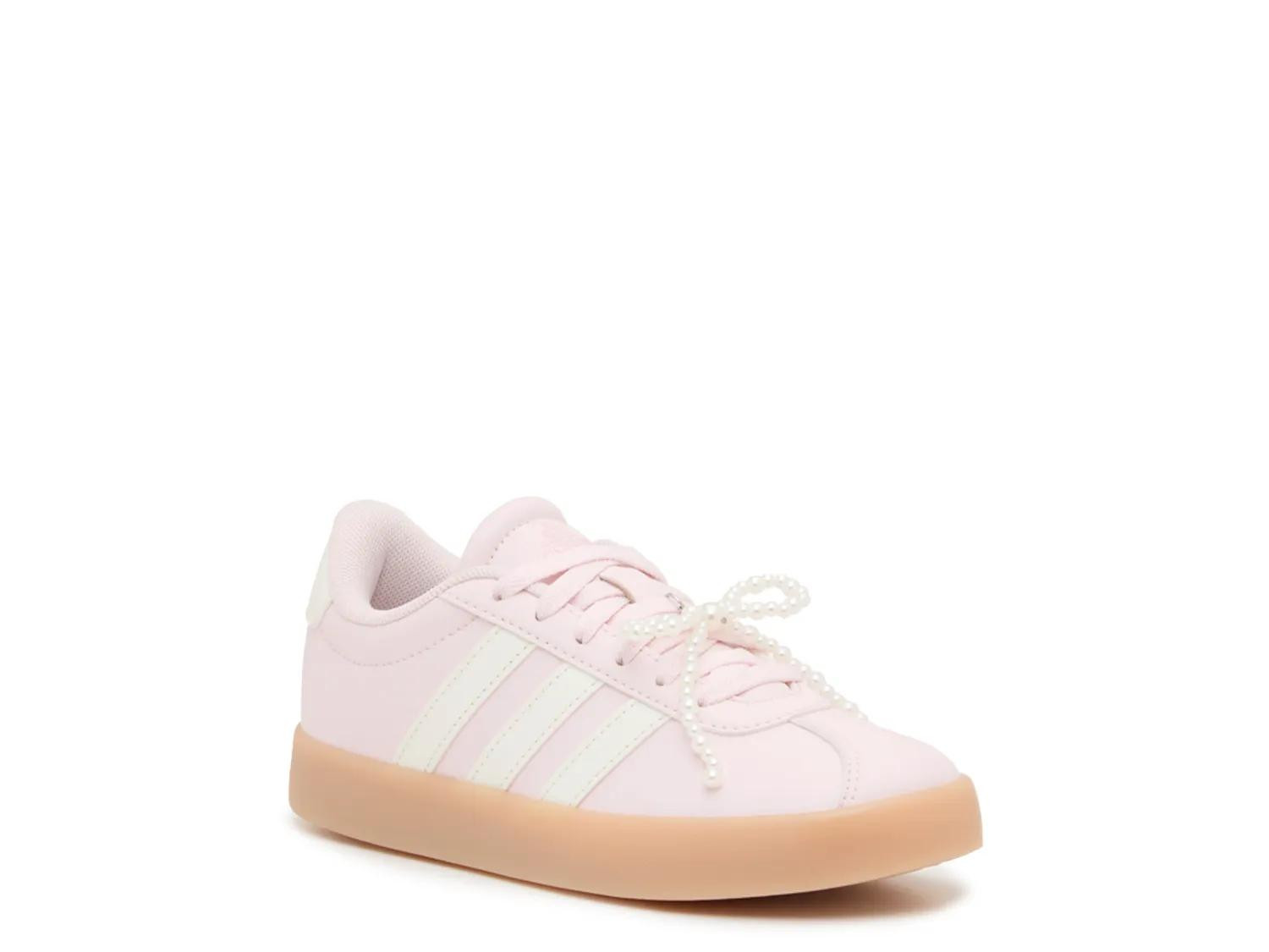 adidas VL Court 3.0 Sneaker Kids' | Girl's | Light Pink | Size 3 Youth | Sneakers | Lace-Up | DSW
