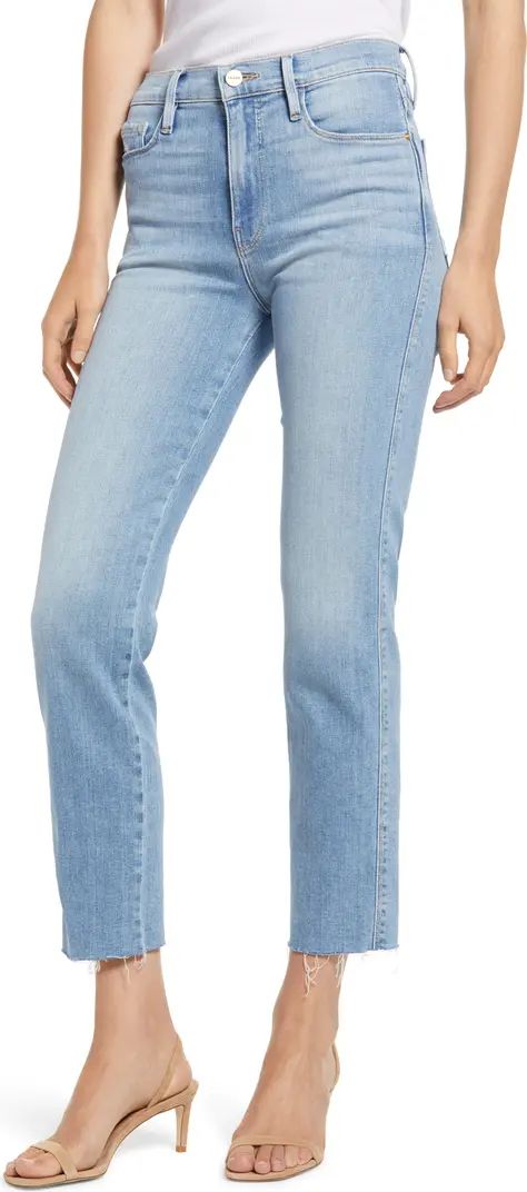 Le Sylvie High Waist Raw Hem Crop Jeans | Nordstrom