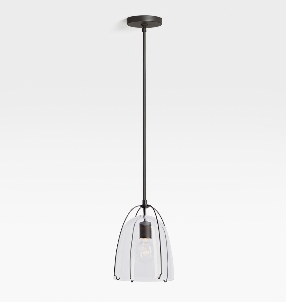 Haleigh 8" Glass Dome Rod Pendant | Rejuvenation