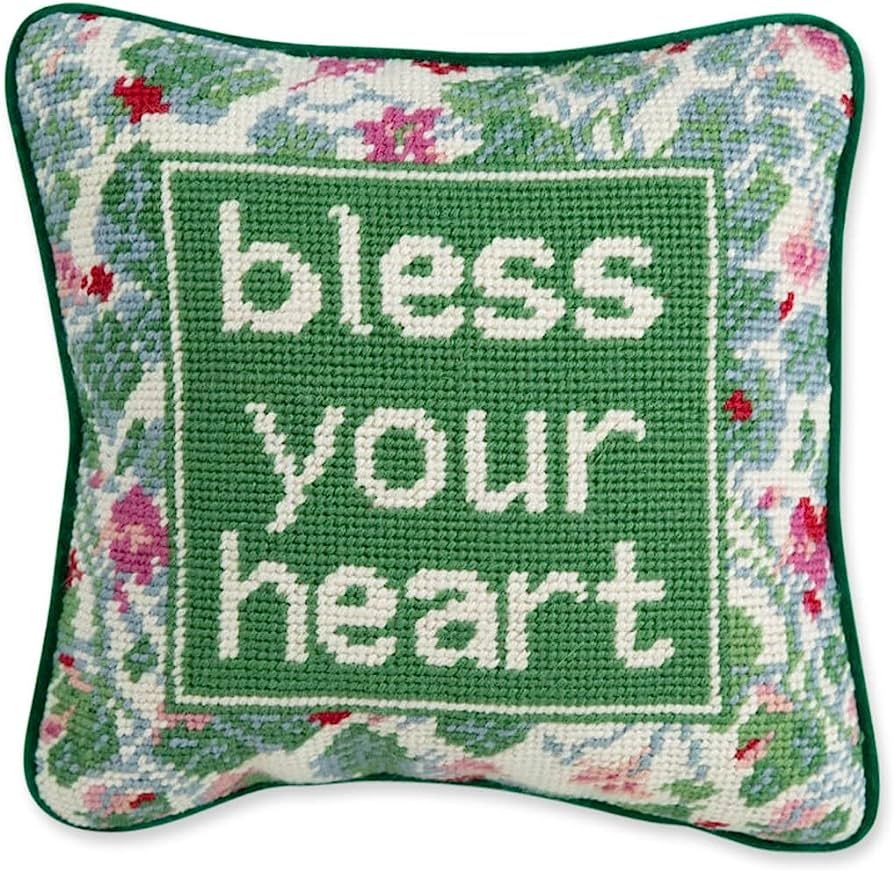 FURBISH Handmade Needlepoint Decorative Throw Pillow - Bless Your Heart - 10" x 10" -Custom Desig... | Amazon (US)