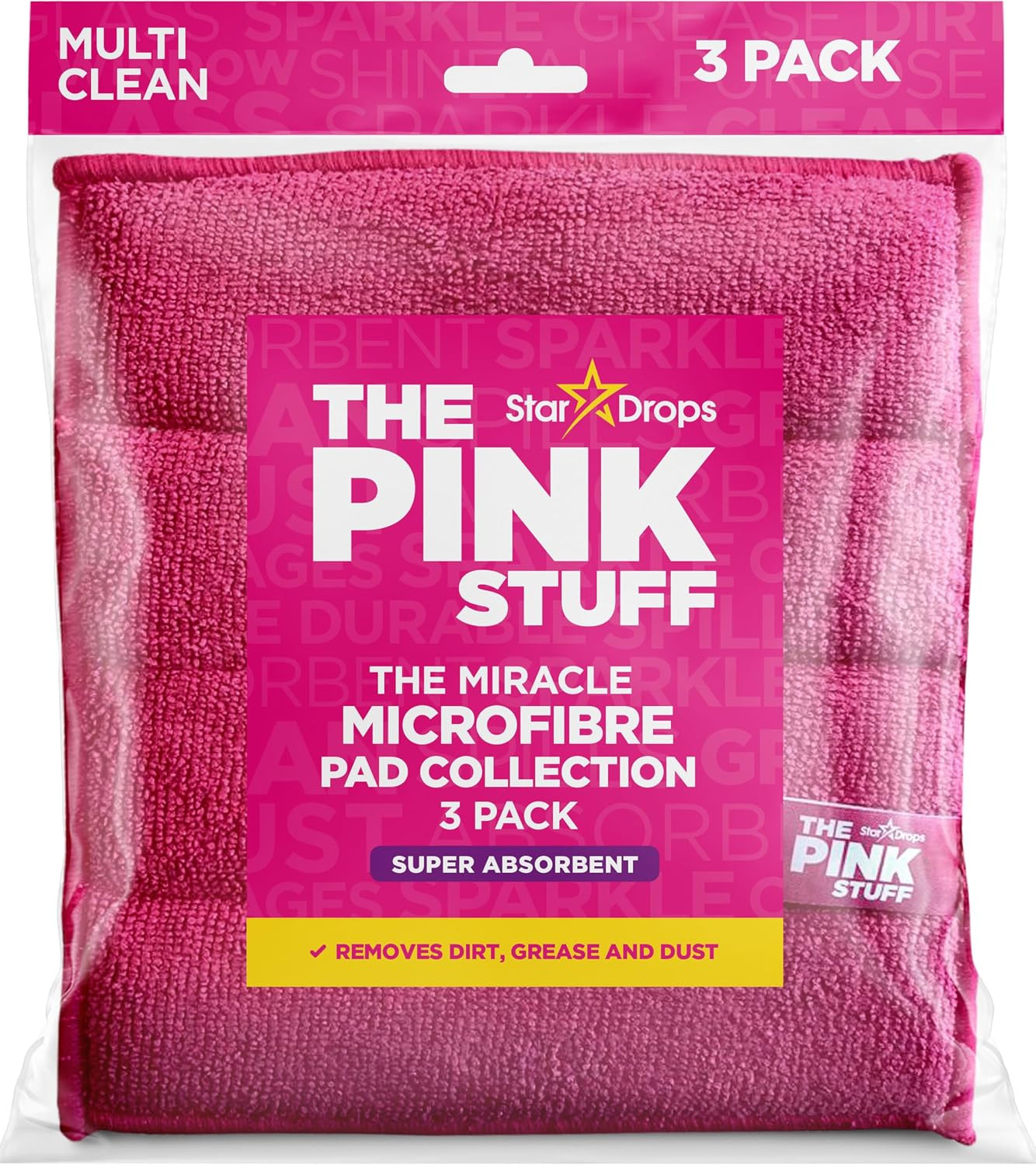 Stardrops – The Pink Stuff – Miracle Microfibre Pad Collection 3 Pack | Amazon (US)