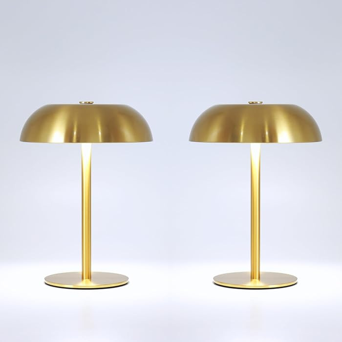 2 Pack Cordless Mushroom Table Lamp with 5200mAh Rechargeable Battery, Portable LED Night Light w... | Amazon (US)