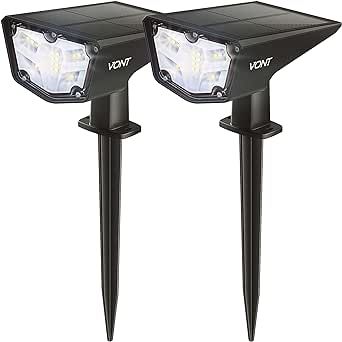 Vont LED Outdoor Solar Lights, [2 Pack] IPX7 Waterproof Landscape Spotlights, Garden Lights, Wire... | Amazon (US)