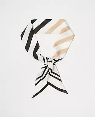 Striped Skinny Silk Scarf | Ann Taylor (US)