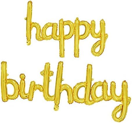 Happy Birthday Gold Balloons Banner,16 Inch Mylar Foil Letters Balloons Reusable Ecofriendly Materia | Amazon (US)