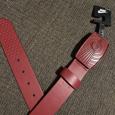 Nike Dunk Belt Synthetic RED Leather with Metal Buckle M (34-36) Sunburst | eBay US