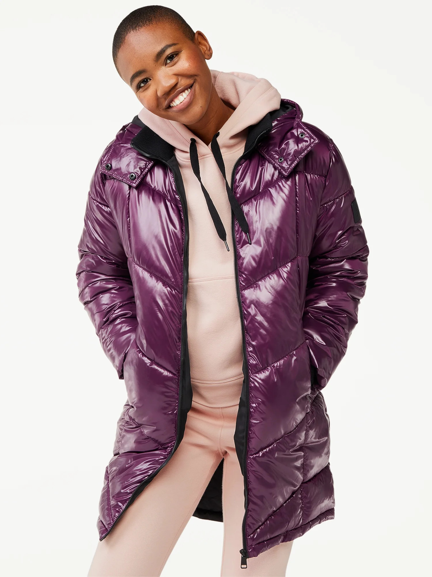 Love & Sports Women's Cocoon Long Length Puffer Jacket - Walmart.com | Walmart (US)