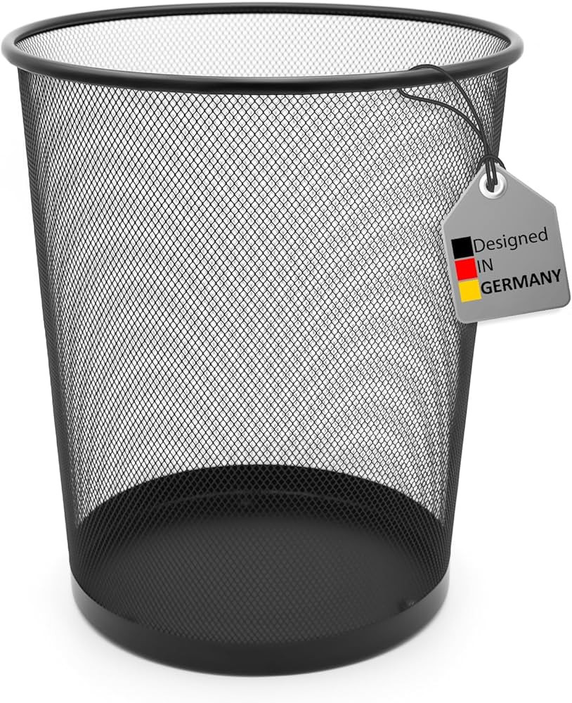 BigDean Papierkorb Mülleimer schwarz 20L Draht - Mülleimer Büro - robuster Papiereimer für Zu... | Amazon (DE)