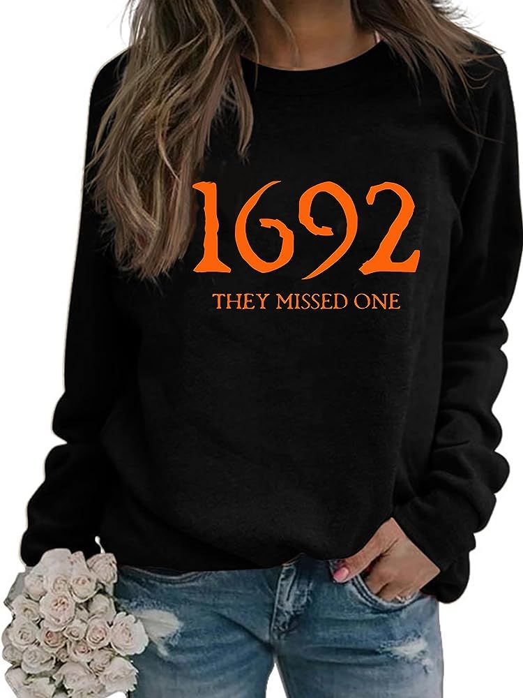 Halloween Theme Sweatshirt for Women Novelty Graphic Long Sleeve Pullover Sweatshirts Shirts Plus... | Amazon (US)