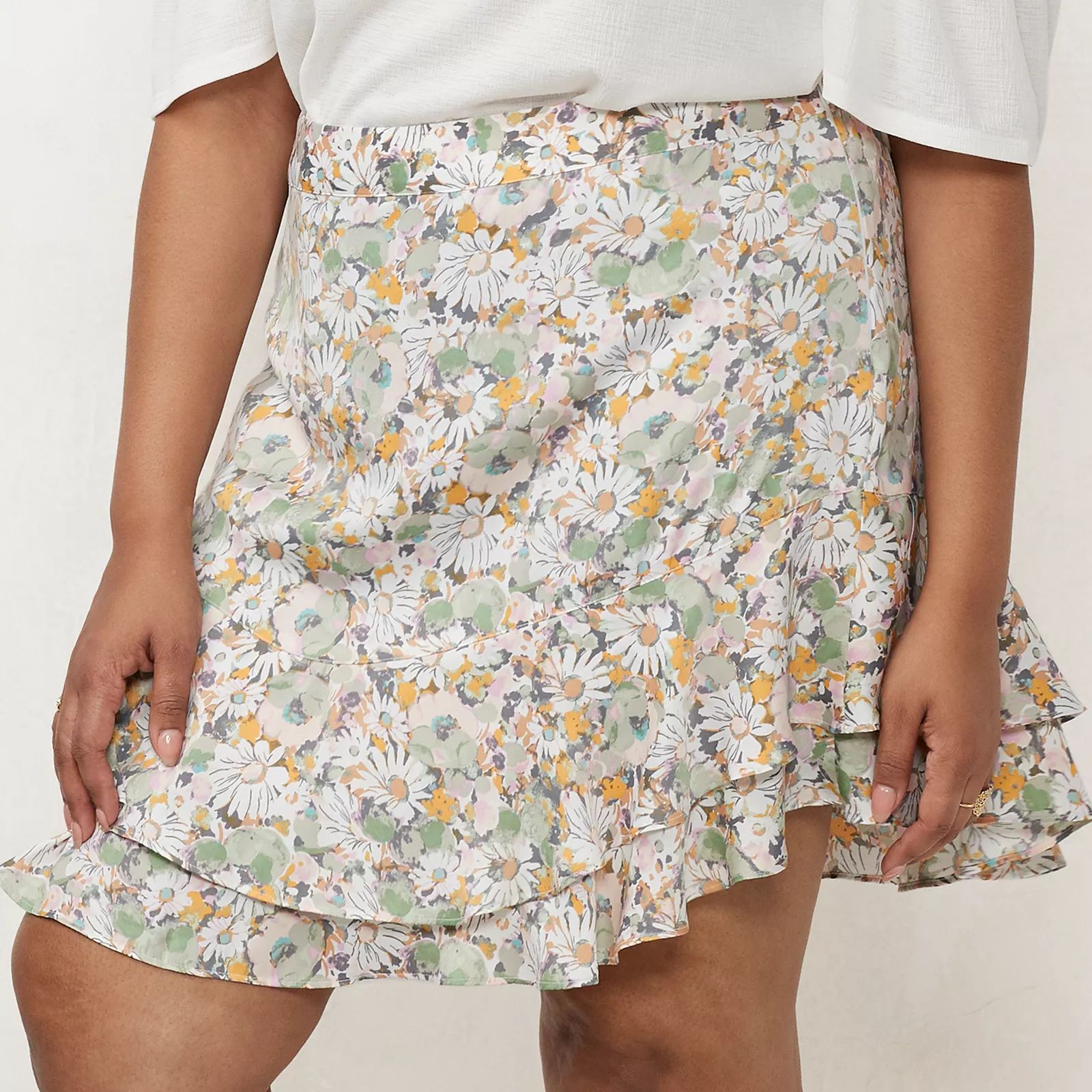 Plus Size LC Lauren Conrad Ruffled Short Skirt, Women's, Size: 3XL, Blue | Kohl's