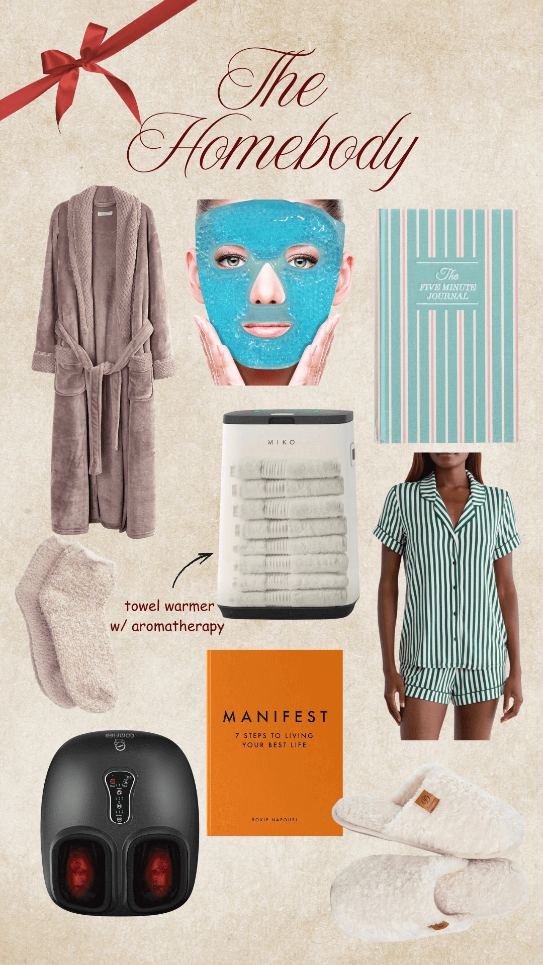 Gift guide for the homebody • self care gift guide • comfy robe • manifest book • foot massager • the five minute journal

#LTKGiftGuide #LTKHoliday #LTKselfcare