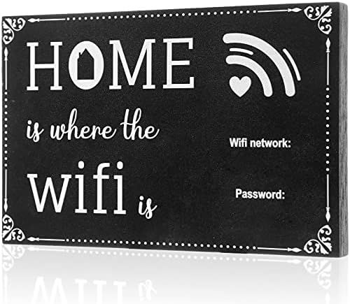 WiFi Password Sign Table Decors Home Wood Framed Sign Table Centerpieces Decoration Wooden Hanging B | Amazon (US)