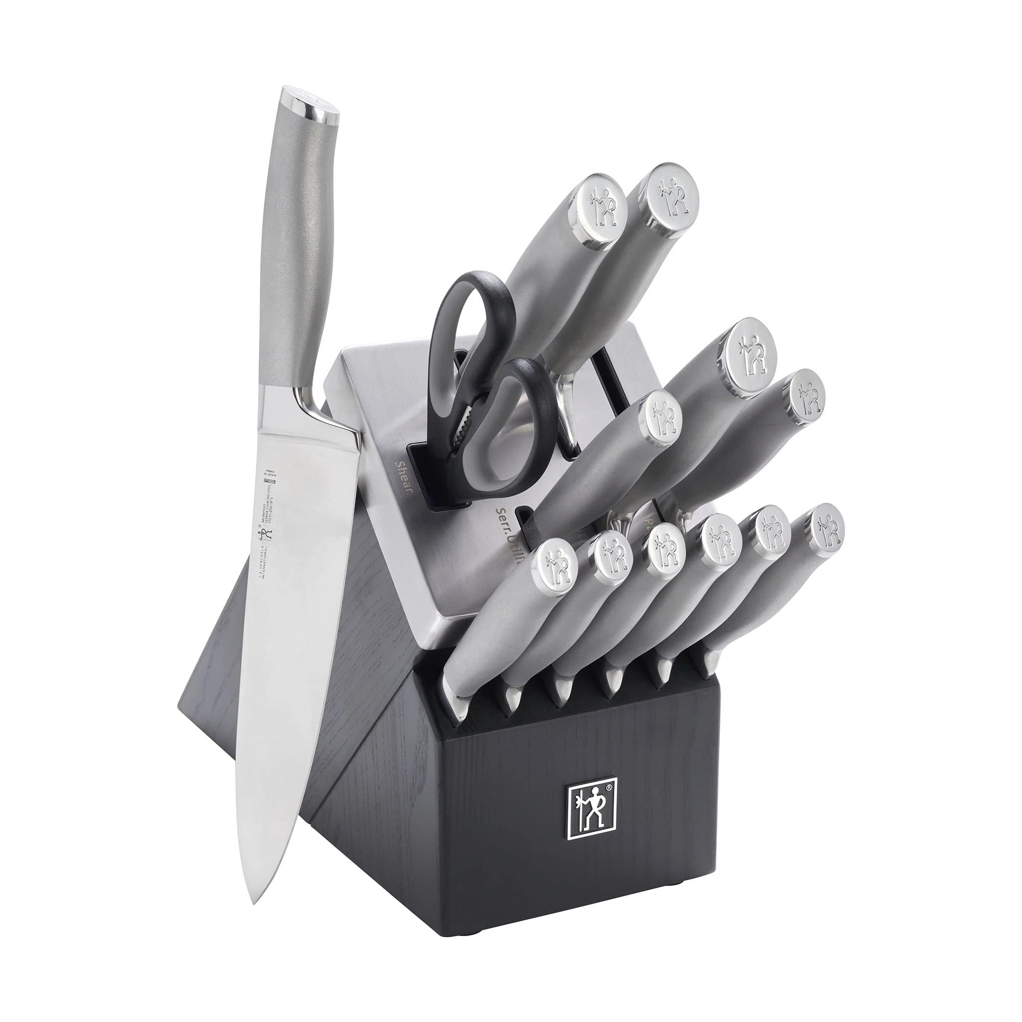 HENCKELS Modernist 13-Piece Knife Set with Block, Chef Knife, Paring Knife, Steak Knife, Black, S... | AllModern