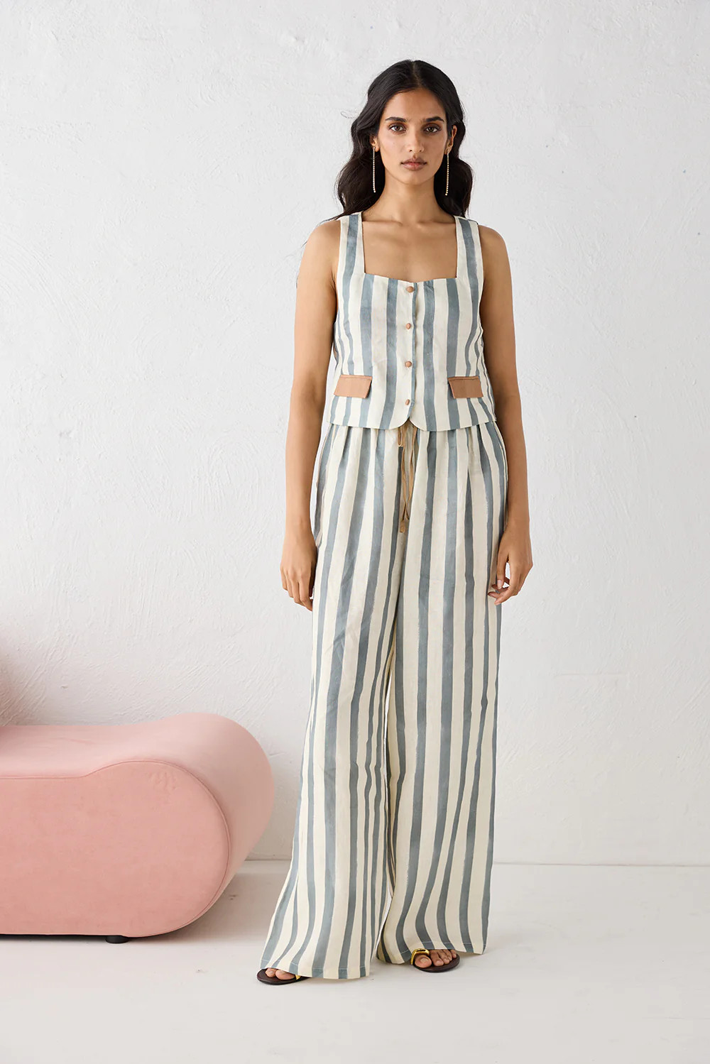 Milahn Linen Pants Tide | VRG Grl