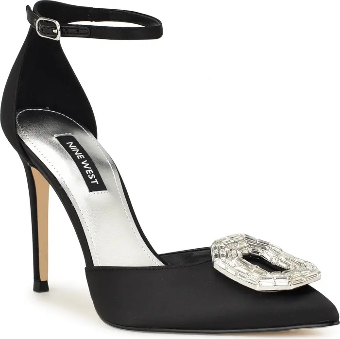 Felishe Embellished Satin Ankle Strap Pump (Women) | Nordstrom