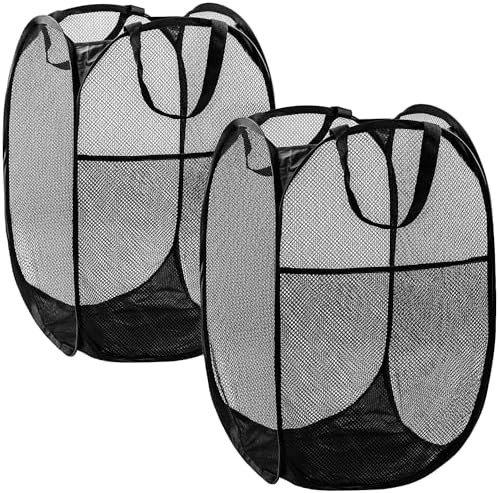 DUCOO Pop Up Hamper, 2 PCS Mesh Pop Up Laundry Hamper, Foldable Mesh Laundry Basket with Space-Sa... | Amazon (US)