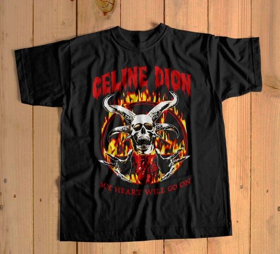 Celine Dion Metal Shirt, Celine Dion Rock Shirt, Metal shirt, Rock Shirt, Thrash Metal shirt, Fun... | Etsy (US)