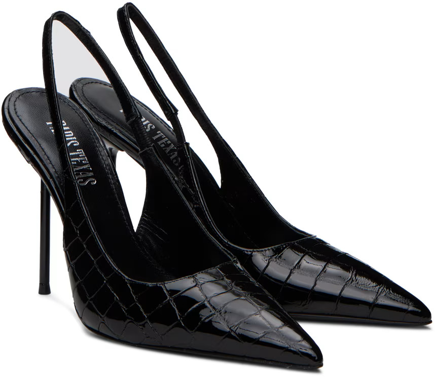 Black Lidia Slingback Heels | SSENSE