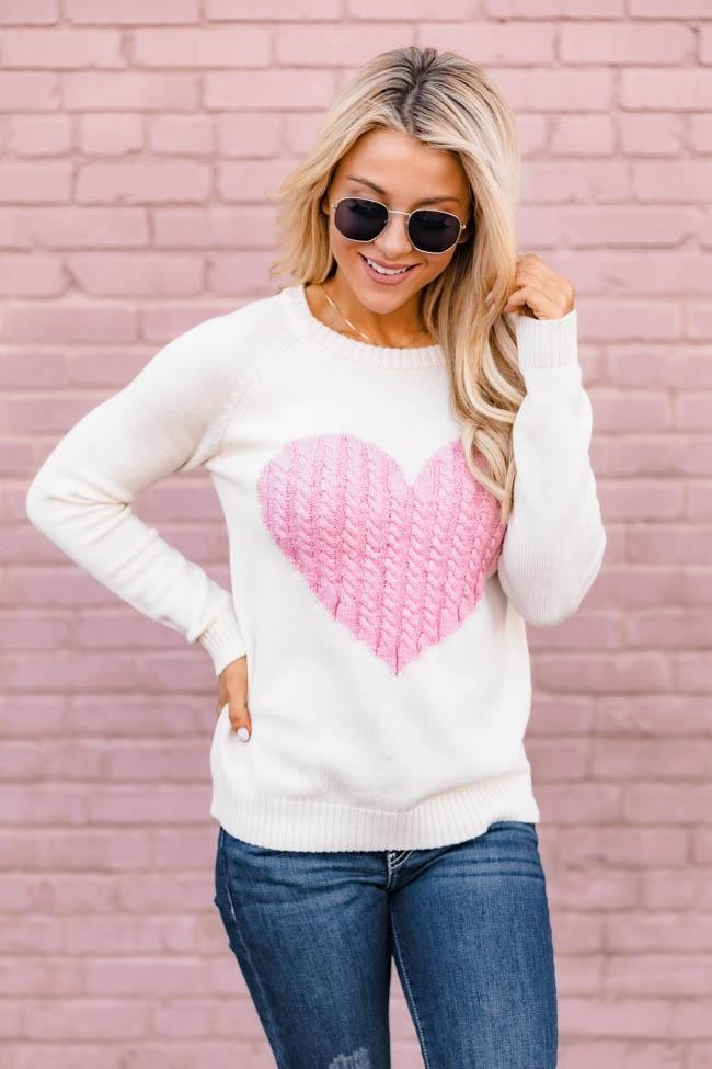 Dearest Hearts Pink Sweater FINAL SALE | The Pink Lily Boutique