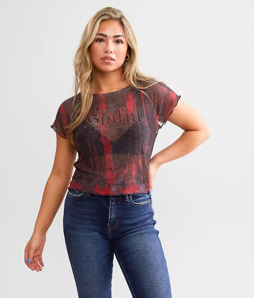 Sinful Angel Wings Mesh Top | Buckle