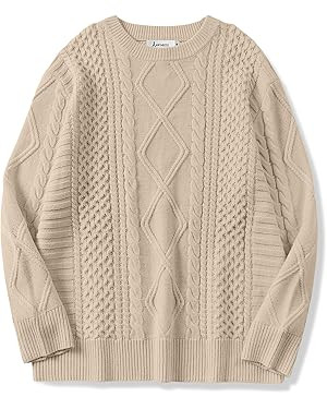 ANRABESS Sweaters for Women Oversized Cable Knit Fall Long Sleeve Crewneck Casual Pullover Sweate... | Amazon (US)