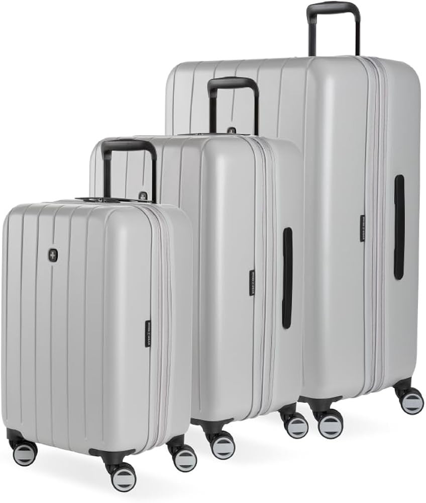 SwissGear Wanderlust Pro Lightweight Expandable Spinner, Grey, 3-Piece Set (20/24/28) | Amazon (US)
