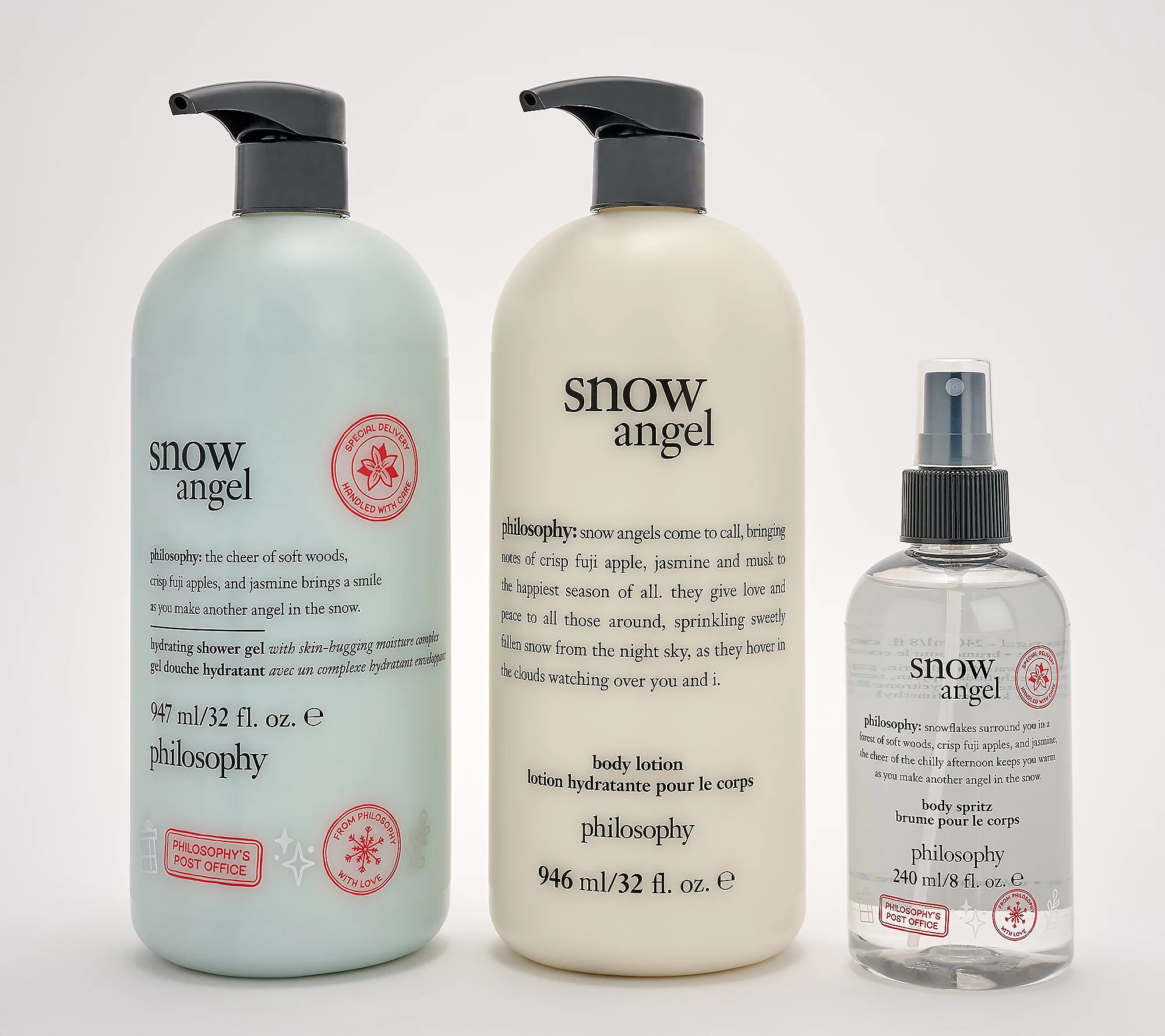 philosophy holiday edition snow angel body care layering trio | QVC