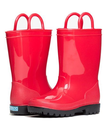 Red High-Gloss Rain Boot - Kids | Zulily